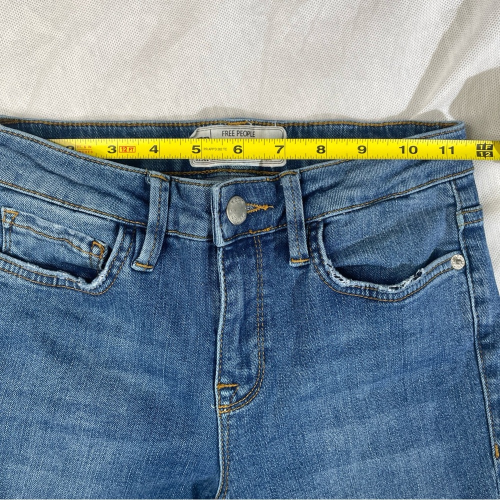 FP Free People Skinny Jeans Women's Size W24 Blue Mid Rise Medium Wash 5-Pocket - Picture 14 of 14